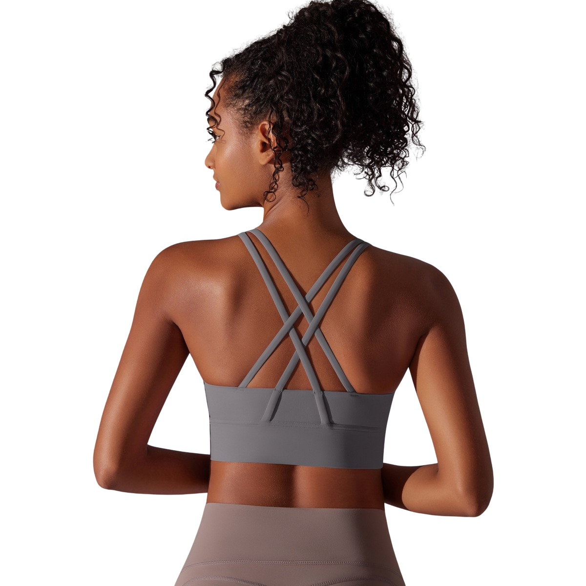 NOMV™ Women's Lightweight Breathable Seamless Medium Support Padded Sports Bra Cross Back Yoga,Jogging,Fitness