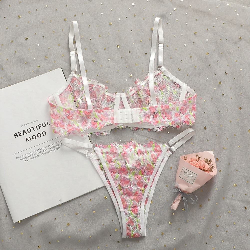 Women’s Sexy Transparent Push-Up Lingerie Set – Bra &amp; Panties Underwear | NOMV