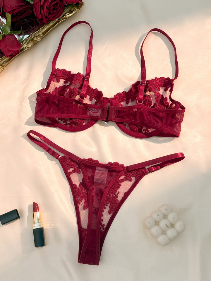 2025 Women’s Transparent Sexy Lingerie Set – Sheer Bra &amp; Panty Underwear | NOMV