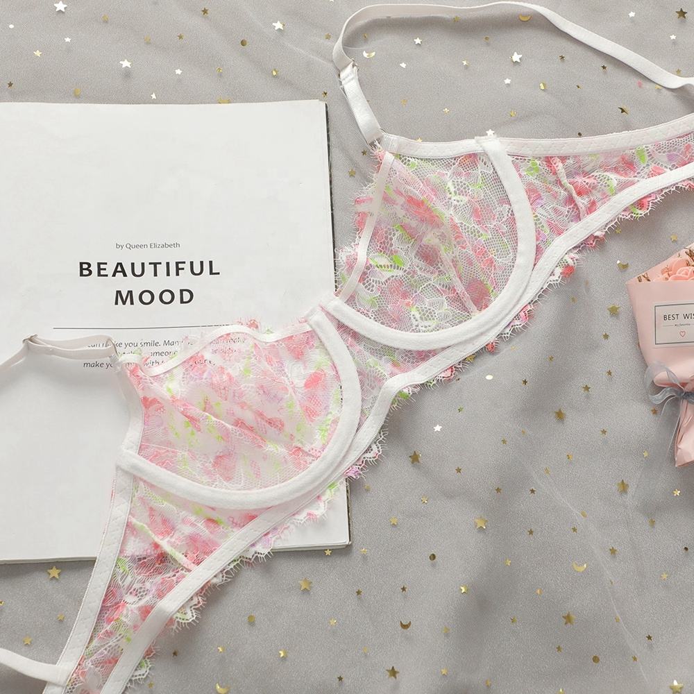 Women’s Sexy Transparent Push-Up Lingerie Set – Bra &amp; Panties Underwear | NOMV